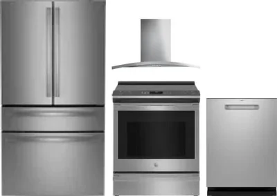 4 Piece Package Includes Refrigerator, Range, Hood And Dishwasher